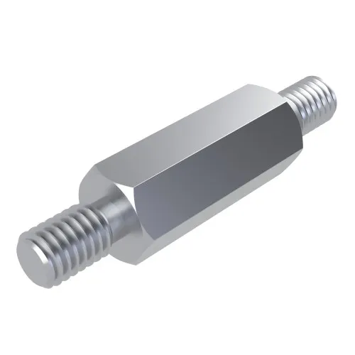 M6 x 25mm Hexagonal Male/Male Standoff, 10mm Flats - Zinc Plated Steel
