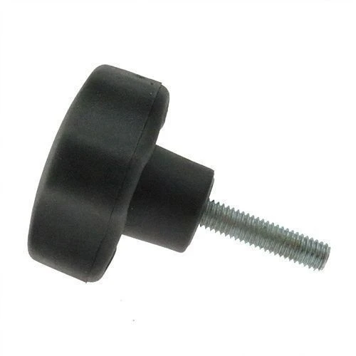 60mm x M10 x 30mm Polypropylene & TPE Male BZP Threaded Handwheel - 5 Lobed