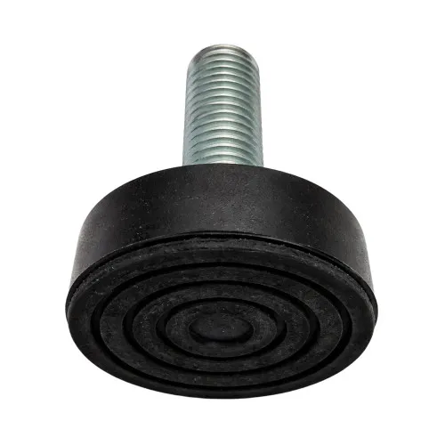 M12 x 70mm Round Rubber Foot - 30mm Base | Rubber & Steel