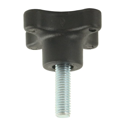 60mm x M10 x 25mm Nylon Male BZP Threaded Handwheel - 4 Lobed