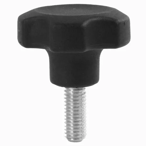 30mm x M8 x 16mm Nylon Male BZP Threaded Handwheel - 5 Lobed