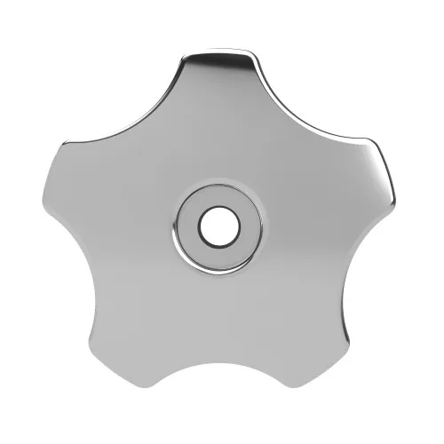 50mm x M8 Aluminium Through Threaded Handwheel - 5 Lobed