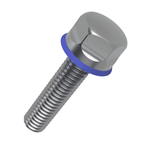 M8 x 70mm Hygienic Hex Head Screw, A4 Steel with NBR Seal