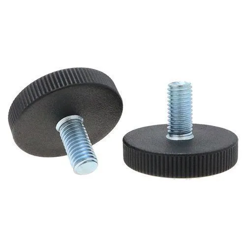 M6 x 37mm Low Profile Adjustable Foot - 20mm Base | Polyethylene