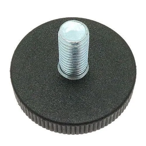 M6 x 37mm Low Profile Adjustable Foot - 20mm Base | Polyethylene