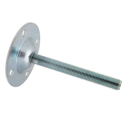 M16 x 100mm Machine Feet, Galvanised Steel, 124mm Base