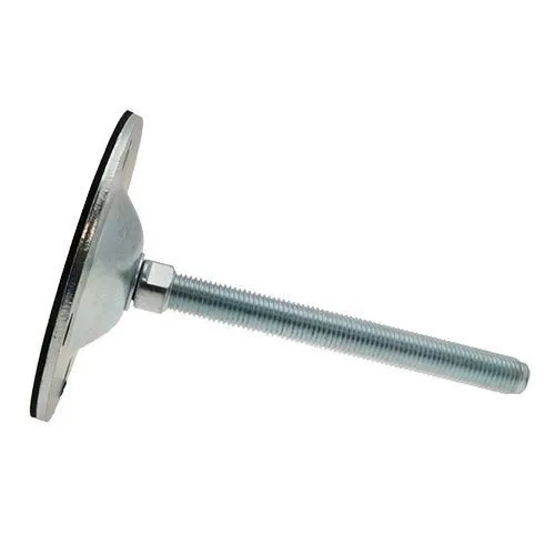 M20 x 150mm Machine Feet, Galvanised Steel, 124mm Rubber Base