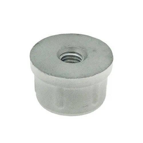 60mm Round Aluminium Tube Insert (M10 Thread) - 2mm Wall