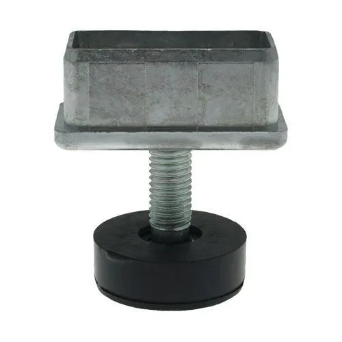 50 x 25mm Rectangular Metal Threaded Tube Insert (M10 Thread) - 2mm Wall