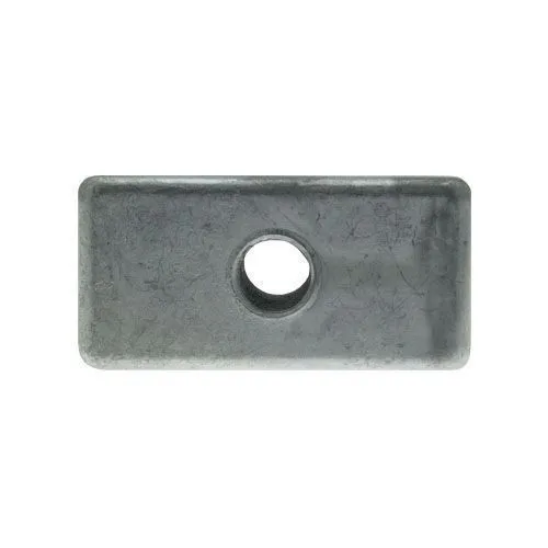 60 x 30mm Rectangular Threaded Tube Insert (M10 Thread) - 2mm Wall | Chrome Aluminium