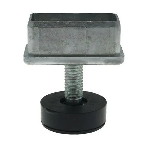 60 x 30mm Rectangular Threaded Tube Insert (M10 Thread) - 2mm Wall | Chrome Aluminium