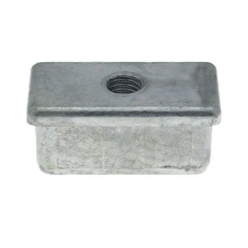 70 x 30mm Rectangular Threaded Tube Insert (M10 Thread) - 2.5mm Wall | Chrome Aluminium
