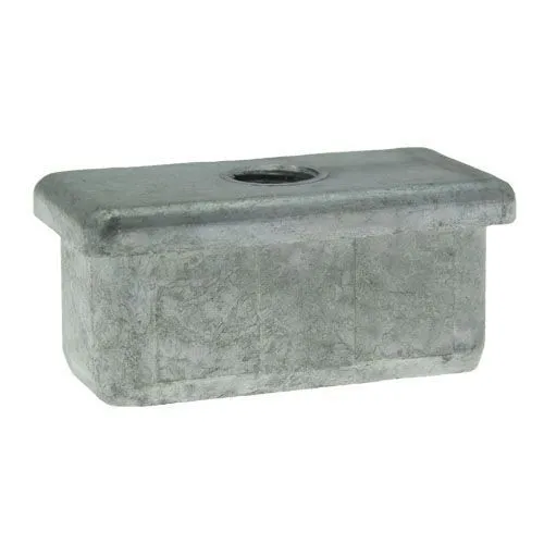 70 x 30mm Rectangular Threaded Tube Insert (M10 Thread) - 2.5mm Wall | Chrome Aluminium