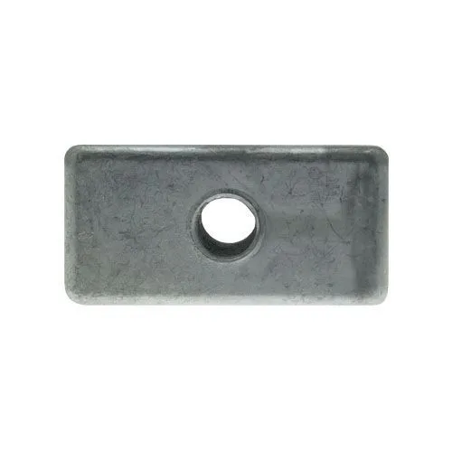 70 x 30mm Rectangular Threaded Tube Insert (M10 Thread) - 2.5mm Wall | Chrome Aluminium