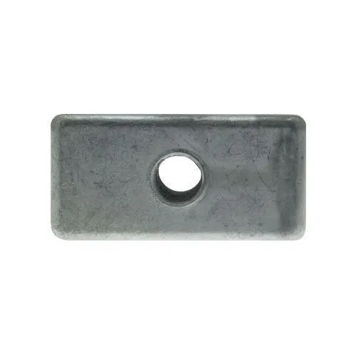 80 x 30mm Rectangular Metal Threaded Tube Insert (M10 Thread) - 2.5mm Wall