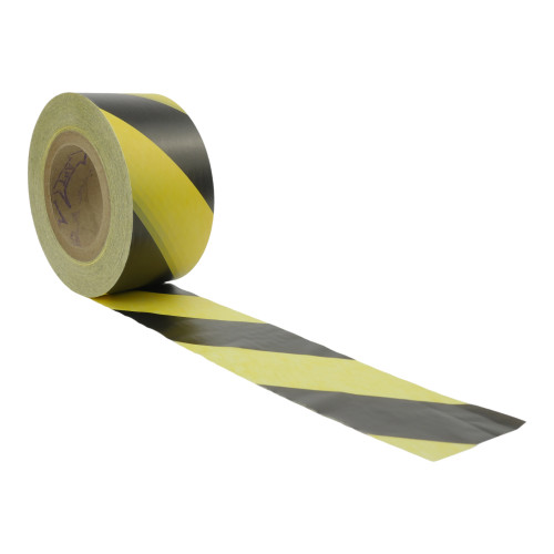 Yellow & Black 75mm Cordon Tape (500m) Non Adhesive Warning Tape