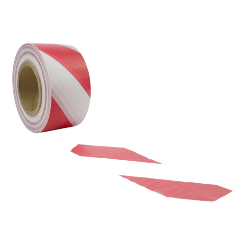 Red & White 75mm Cordon Tape (500m) Non Adhesive Barrier Tape