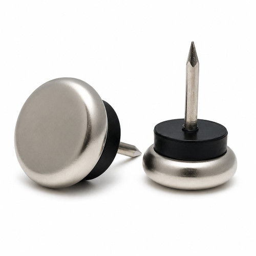 24mm Metal Furniture Glide (Nail On) | Zinc Plated Steel