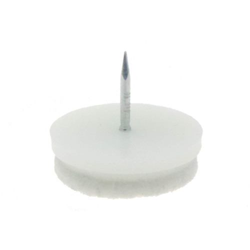 20mm White Furniture Felt Glide (Nail On)