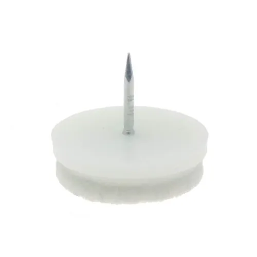 22mm White Furniture Felt Glide (Nail On)