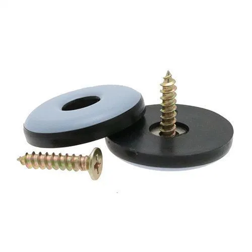 19mm Teflon Screw In Furniture Foot | Black & Grey