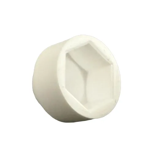 M8 White Hex Nut & Bolt Cap (Domed) | LDPE