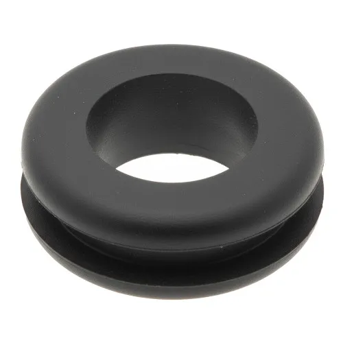 8mm Open Grommet - 12mm Mounting Hole (For 4mm Panel) Black EPDM