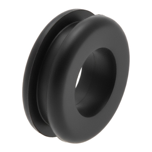 11mm Open Grommet - 14mm Mounting Hole (For 2mm Panel) Black EPDM