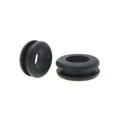 Open Rubber Grommets - 17.5mm Mounting Hole Diameter - Black SBR