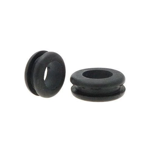 Open Rubber Grommets - 17.5mm Mounting Hole Diameter - Black SBR
