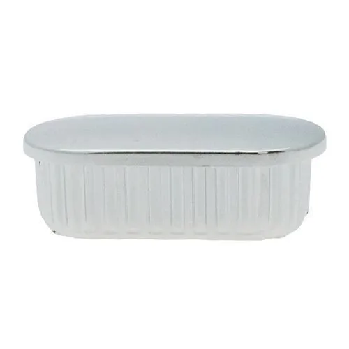 30mm x 15mm Oval Tube Insert (To Fit 27.6mm x 12.6mm Tube) - 1.2mm Wall | Chrome LDPE