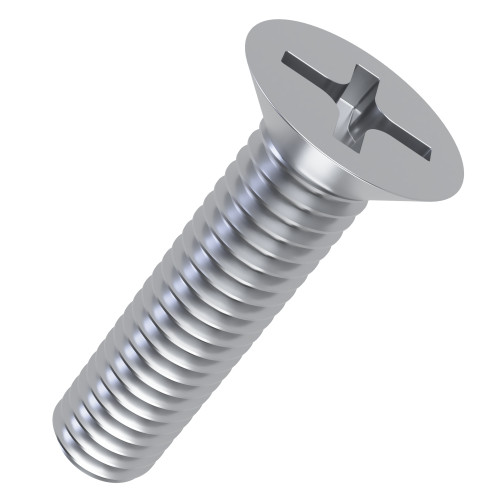 M4 x 6mm Phillips (PH2) Countersunk Screw (DIN 965H) | BZP Steel