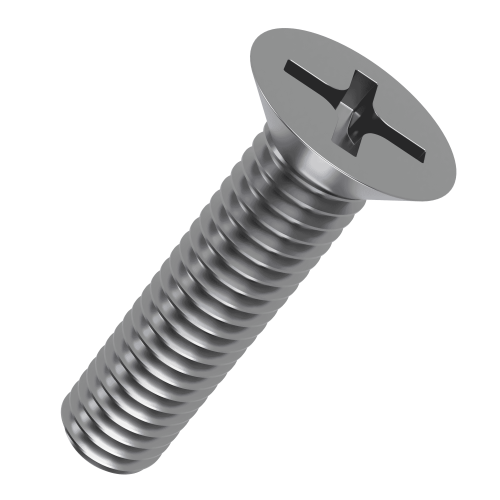 M8 x 45mm Phillips (PH4) Countersunk Screw (DIN 965H) | A2 Stainless Steel