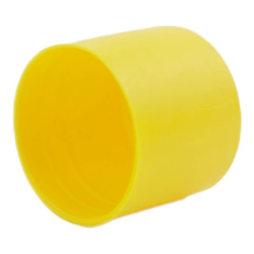 20.2mm Pipe End Caps, 20.6mm Height, Yellow Recycled LDPE