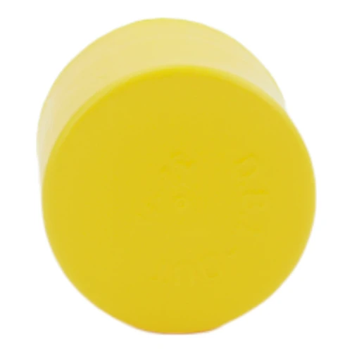 28mm Pipe End Caps, 24.8mm Height, Yellow Recycled LDPE