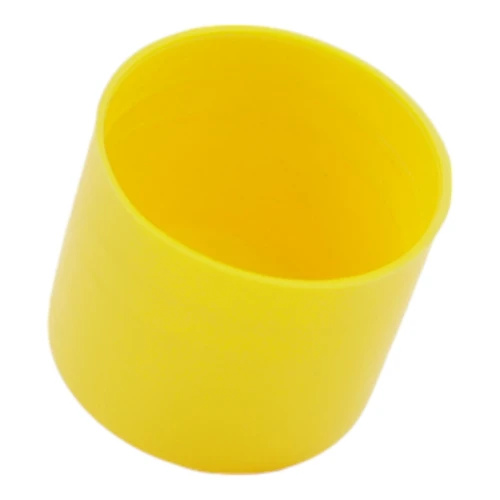 36.5mm Pipe End Caps, 28.7mm Height, Yellow Recycled LDPE