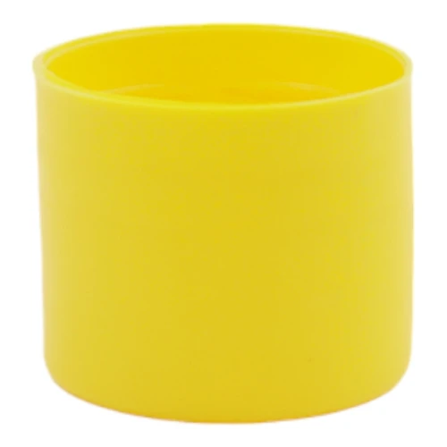 57.6mm Pipe End Caps, 35.1mm Height, Yellow Recycled LDPE