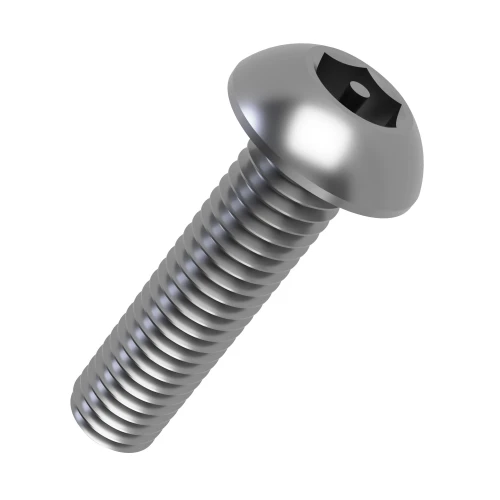M4 x 6mm - Pin Hex Socket Button Screws ISO 7380 - A2 Stainless Steel