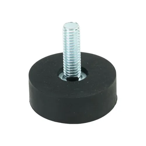M8 x 18mm Round Rubber Foot - 35mm Base | Rubber & Steel