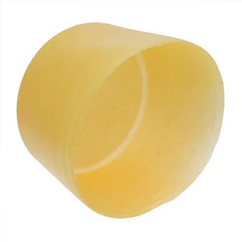 152.4mm Pipe End Caps, 100mm Height, Yellow Polyethylene