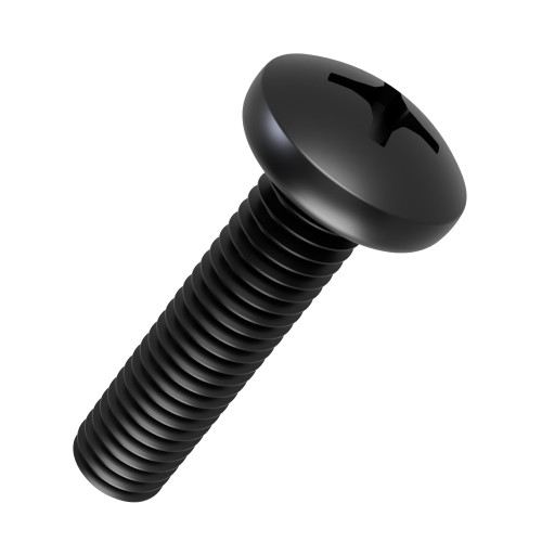 M4 x 8mm Phillips Pan Head Machine Screw DIN 7985H - Black Zinc | Vital Parts