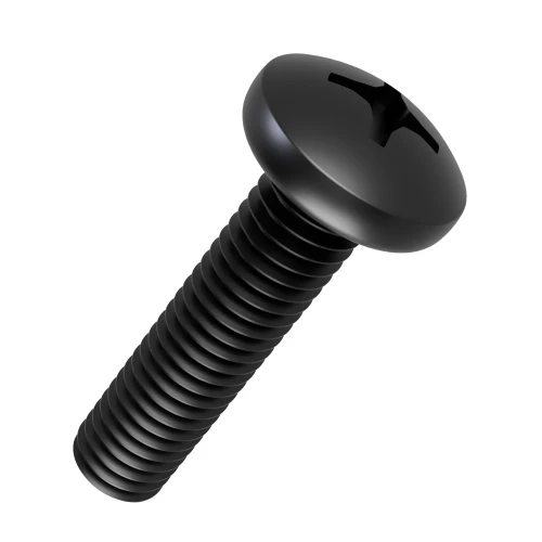 M4 x 8mm Phillips Pan Head Machine Screw DIN 7985H - Black Zinc