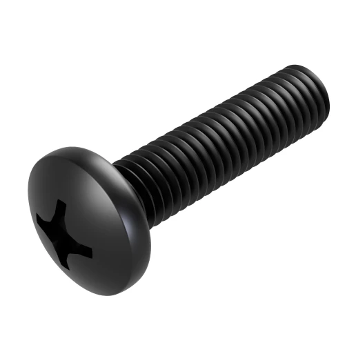 M4 x 8mm Phillips Pan Head Machine Screw DIN 7985H - Black Zinc | Vital Parts