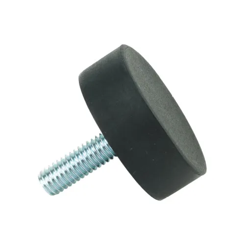M8 x 18mm Round Rubber Foot - 35mm Base | Rubber & Steel