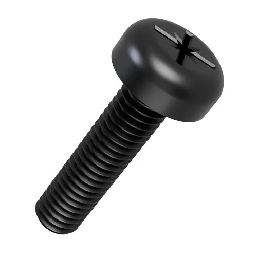 M4 x 30mm Pozi Pan Head Machine Screw (DIN 7985Z) | Black Zinc