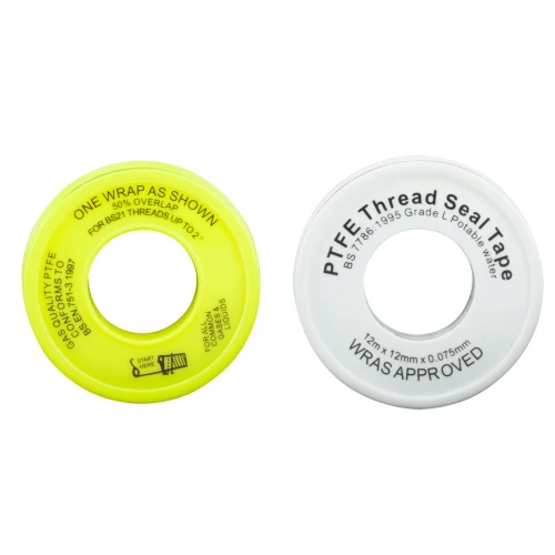 5m Yellow PTFE Thread Seal Tape (12mm) for Gas Applications