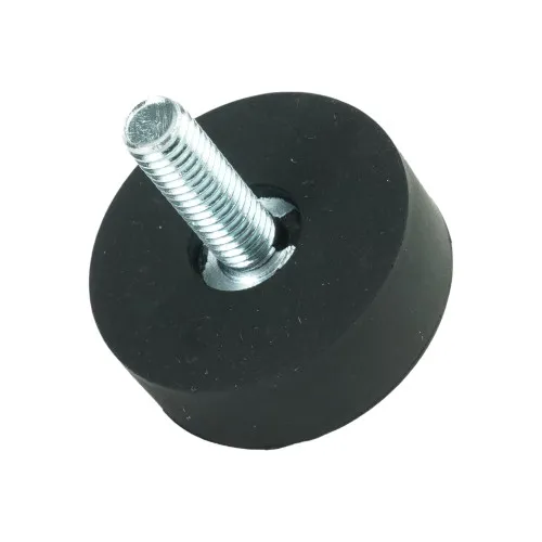 M8 x 38mm Round Rubber Foot - 35mm Base | Rubber & Steel