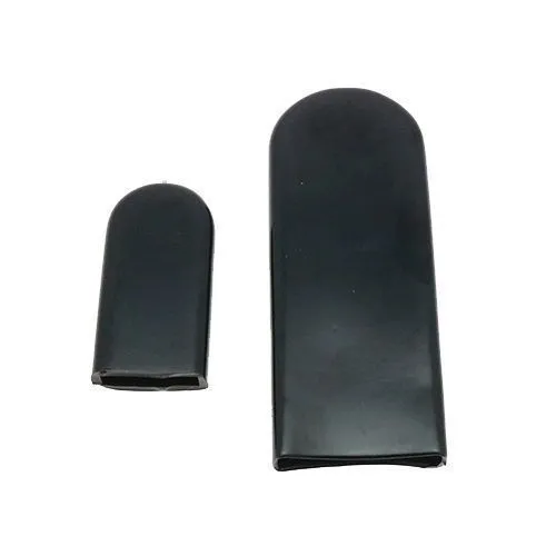 10mm x 40mm Flat (Rectangular) Plastic End Cap - Black | PVC