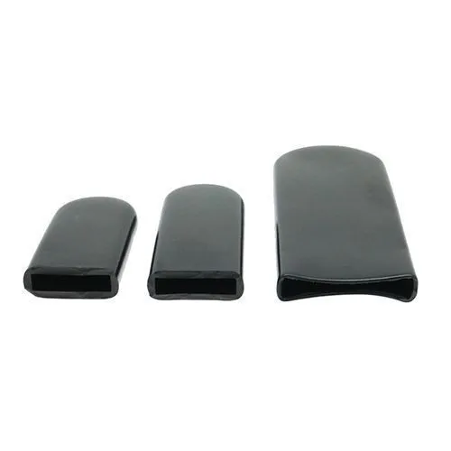5mm x 30mm Flat (Rectangular) Plastic End Cap - Black | PVC