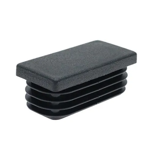 50 x 25mm Rectangular Tube Insert (1-3mm Wall) | Black LDPE